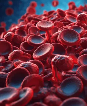 Blood health icon, hematology and lab services