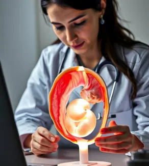 Reproductive health icon, gynecology and fertility services